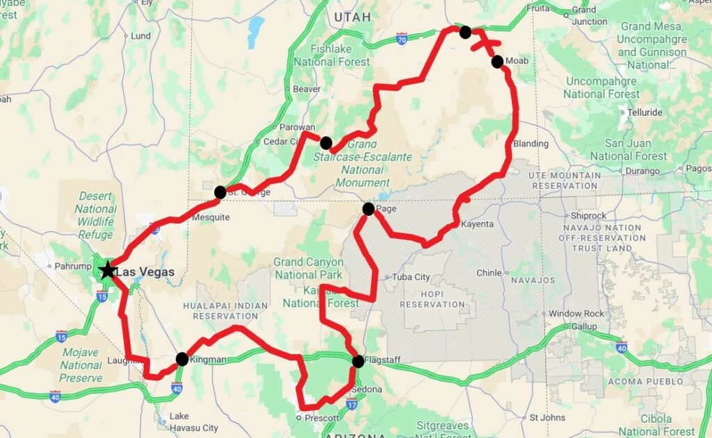 Illustration du voyage Moab & Arches à moto