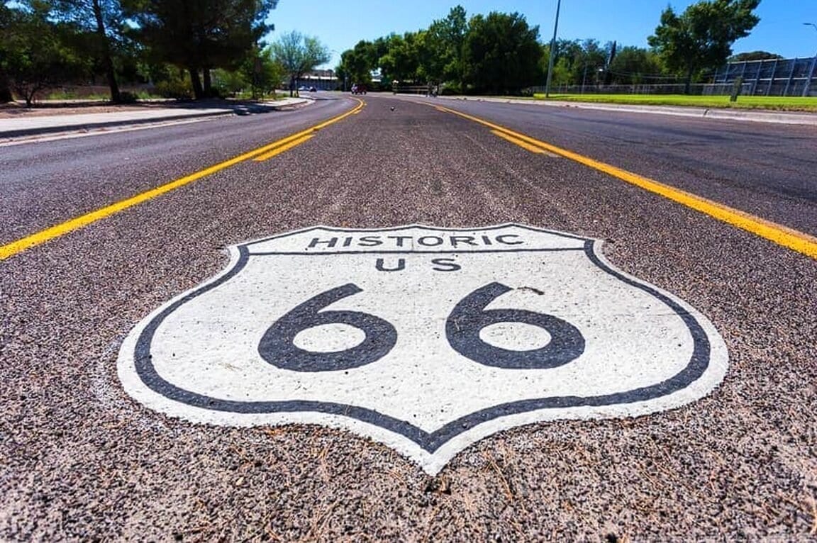 Illustration du voyage Route 66 à moto