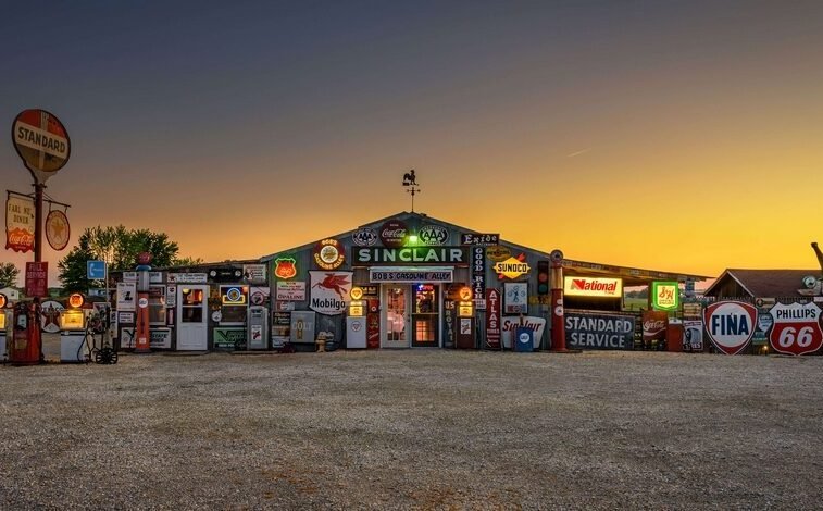 Illustration du voyage Route 66 à moto